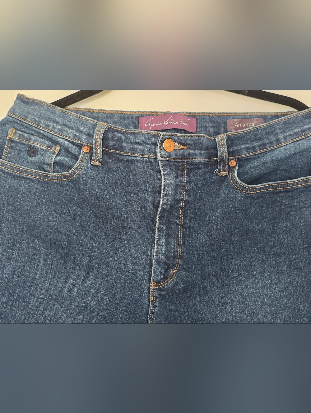 Straight Leg Dark Wash Jeans Gloria Vanderbilt Size 14 - Picture 3 of 14